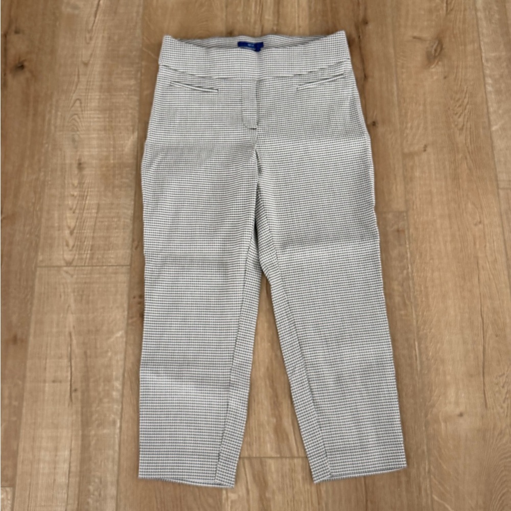 Apt. 9 Brynn Ankle Pants Size 14 Black White Print Stretch Career